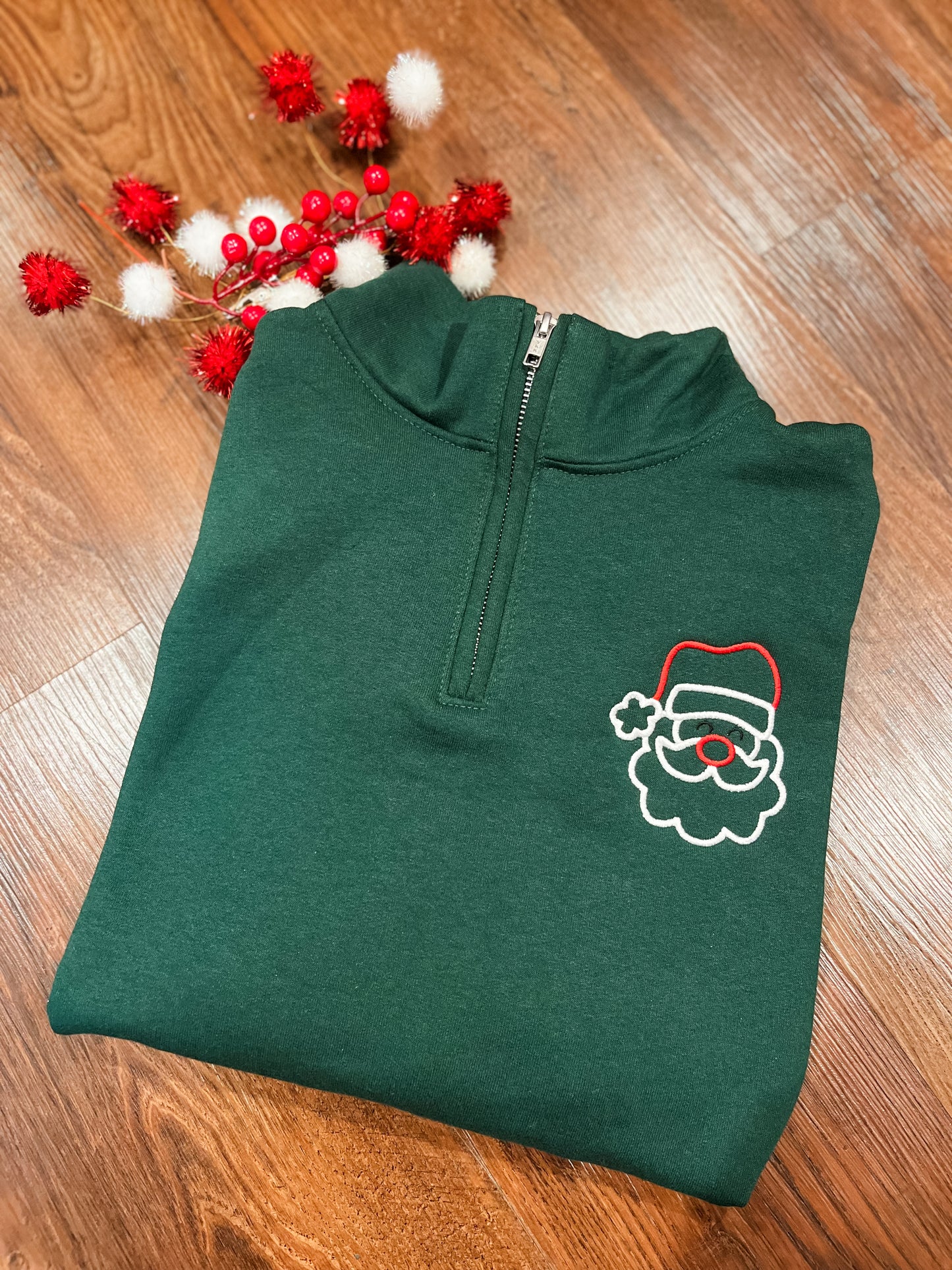 Santa Outline Quarter Zip