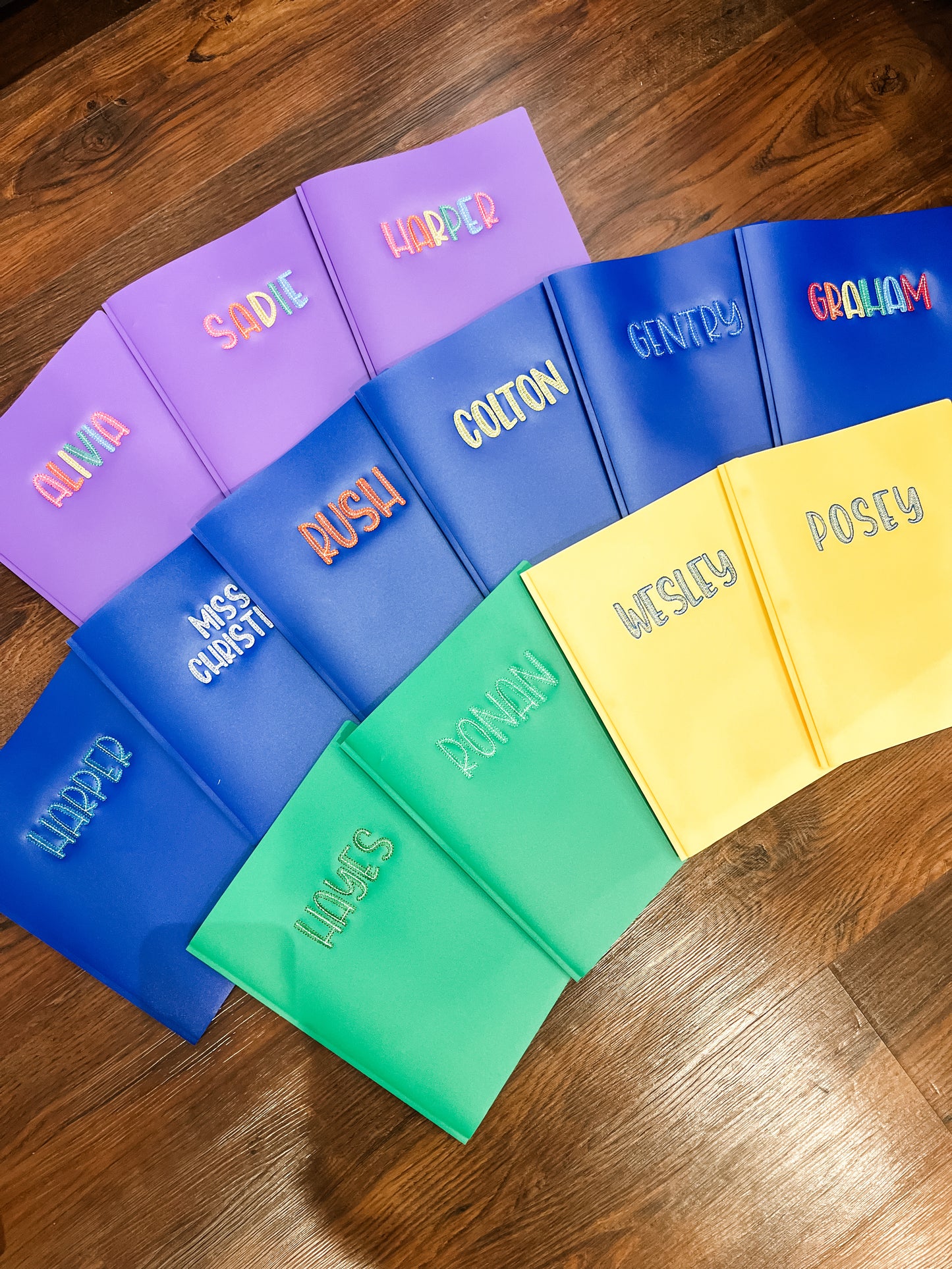 Embroidered 2 Pocket Vinyl Folder