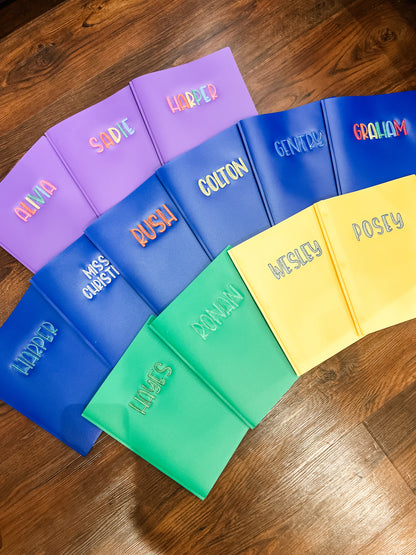 Embroidered 2 Pocket Vinyl Folder
