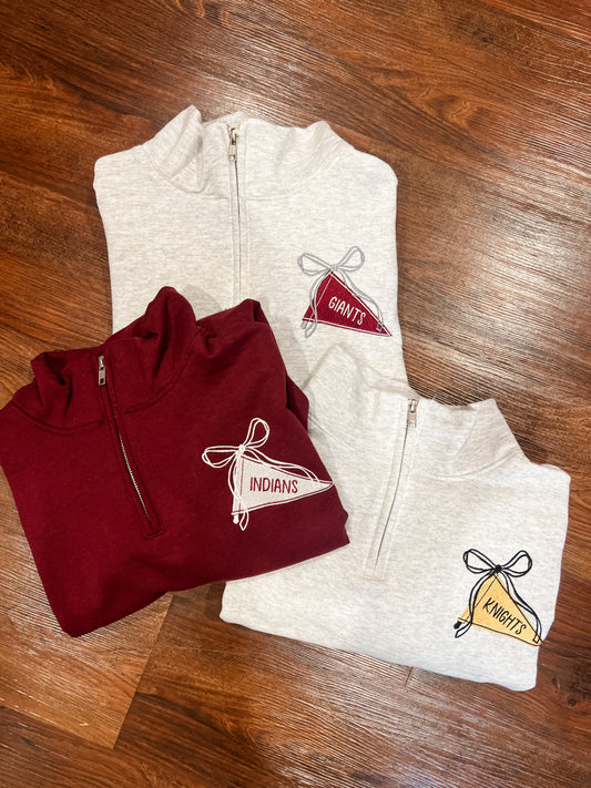 Mascot Pennant Flag Quarter Zip