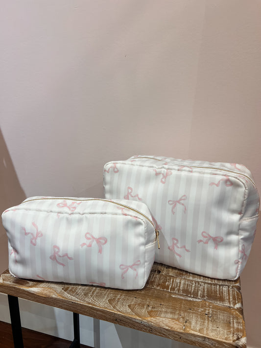 Striped Bow Pouch