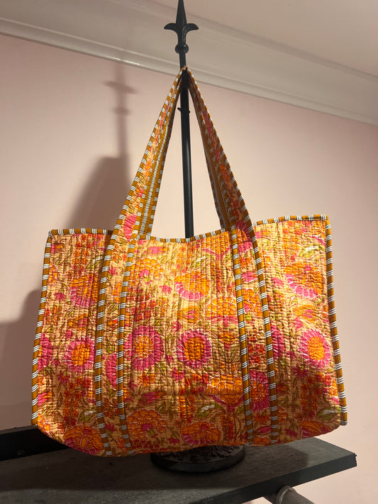 Rue Orange Floral Tote