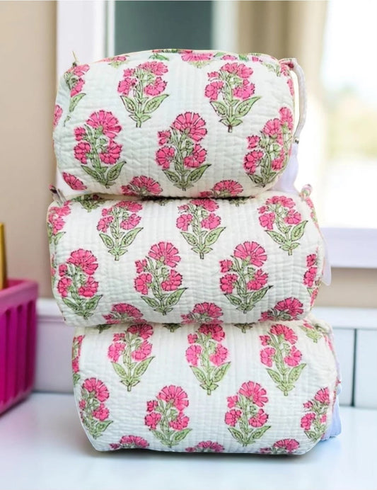 Pope Pink Floral Cosmetic Bags